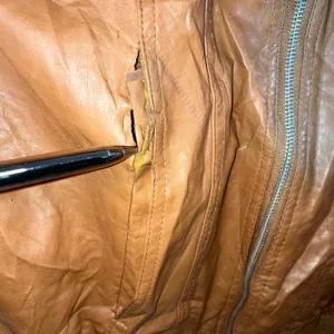 Faux Leather Bomber‎ Jacket Women 1X Cognac Brown Moto Zip Up Edgy Grunge Biker thumbnail 5