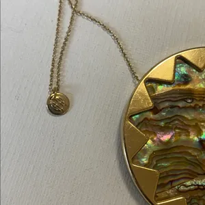 House of Harlow Gold and Abalone Pendant Necklace thumbnail 3