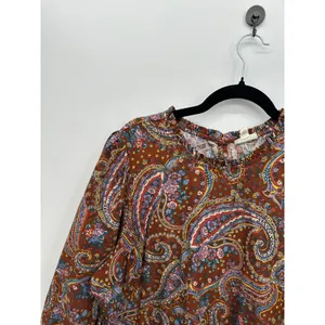 a.n.a Paisley Babydoll Mini Dress XL Brown‎ Cottagecore Prairie Boho Peasant thumbnail 5