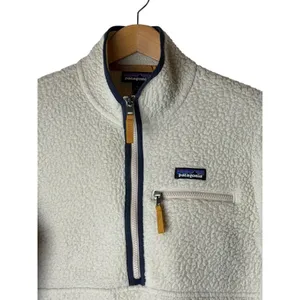 Patagonia Retro Pile Marsupial Pullover Women Small Ivory Fleece Gorpcore thumbnail 4