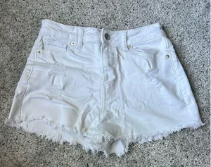 American Eagle White Denim Shorts thumbnail 1