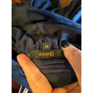 Quince French Terry Modal Wide Leg Pants Women Medium Navy Lounge Athleisure thumbnail 8