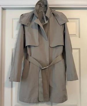 Lululemon Always There Trench Coat Size 6 Raw Linen Raincoat thumbnail 1