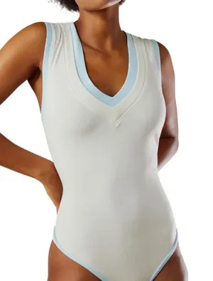 Free People Cozy Girl Cotton Tank Bodysuit in Ivory Size XS NEW WITHOUT TAGS thumbnail 1