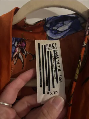 Floral Free People Tie-Neck Blouse in Rust Orange thumbnail 2