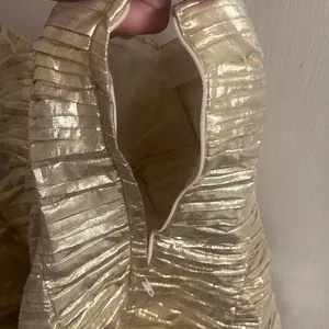 ✨Jessica McClintock Gunne Sax Vintage Strapless Metallic Gold Mini Sz 7/8 Dress✨ thumbnail 6