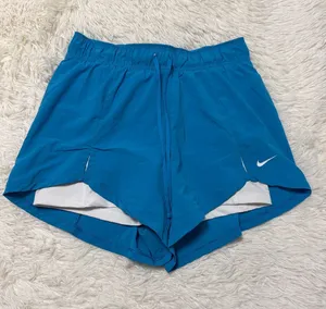 Nike Women's Teal Athletic Running Shorts with White Inner Brief thumbnail 1