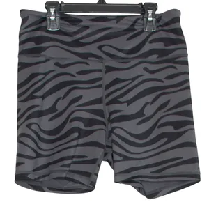 NEW Zyia Active Shorts Zebra Athleisure Lounge Casual Pull On Gray Size Large thumbnail 1
