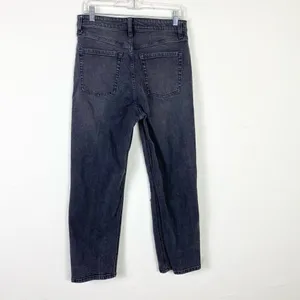 Wild Fable Grey Distressed Denim Highest Rise Straight Leg Jeans Size 10 thumbnail 3