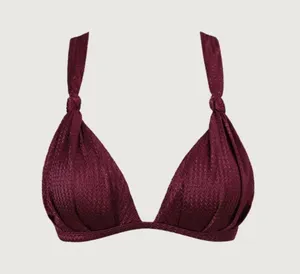 Berlook Burgundy Jacquard Knot Bikini Top ONLY 70 thumbnail 6