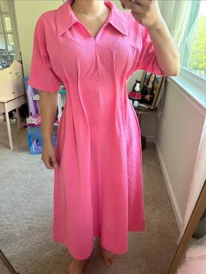 Cool fabric pink dress. S thumbnail 12