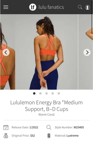 Lululemon Energy Bra *Medium Support B-D Cups thumbnail 8