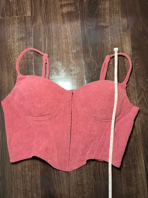 Say what wine corduroy corset top size large thumbnail 4