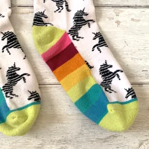 Urban Outfitters Crew Socks Rainbow Pride LGBTQ Unicorn Print Unisex Mens Womens thumbnail 2