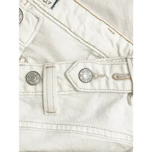 Free People Palmer Cuffed Wide Leg Tab Waist Jeans Size 27 Eggshell White Wash thumbnail 11