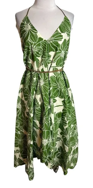 NWT Bill Hallman‎ cotton island dress palm print Sz XS thumbnail 1
