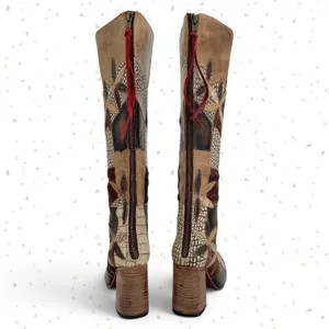 Freebird by Steven Juno Patchwork Knee High Leather Boots Fall Boho Style Size 7 thumbnail 6