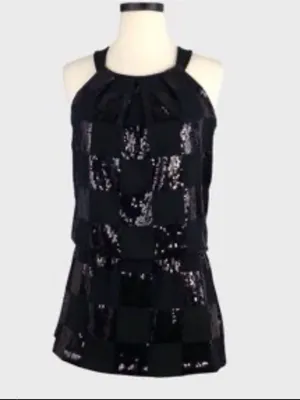 White House Black Market Sequin Check Halter Tunic Dress size S thumbnail 10