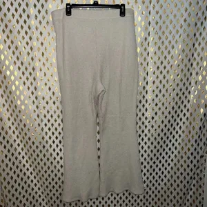 Aerie white waffle knit athletic wear loungewear sweatpants light cream nude siz thumbnail 2