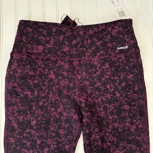 Hurley Reversible Leggings Large Potent Purple Splatter Print High Waisted HA32L thumbnail 5