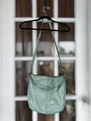 Fossil Jolie Hobo Crossbody Bag One Size Sage Green Cow Hide Leather Boho thumbnail 2