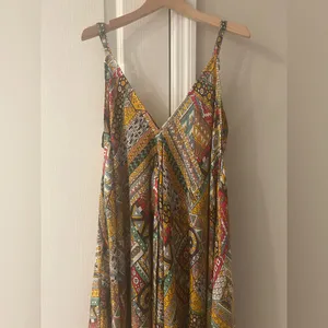 Geo Ethnic Print Silk Maxi Dress thumbnail 6