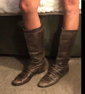VINTAGE, RARE, leather,distressed boots, brown sz8.5 thumbnail 4
