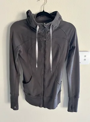 Lululemon vintage Y2K 90’s grey logo hooded scuba jacket 4​ thumbnail 1