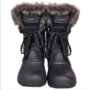 KHOMBU Slope winter boot faux fur black snow school chores size 6 warm commute thumbnail 2