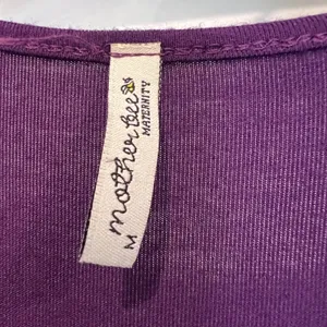 Mother‎ Bee Maternity Purple Faux Wrap V-Neck Empire Waist Maxi Dress MBCRD44 M thumbnail 3