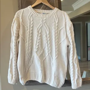 Cozy Cream Chenille Cable Knit Sweater thumbnail 12