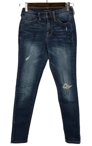 Aeropostale Medium Wash High Waisted‎ Distressed Skinny Jegging 00S thumbnail 1