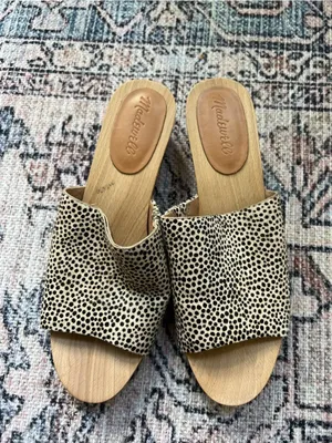 Madewell The Evelyn Slide Clog in Spotted Calf Hair Size 8 thumbnail 4
