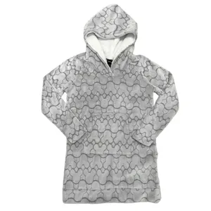 Disney Mickey Mouse Fleece Hoodie Dress Lounge Cozy Blanket Grey Woman's Size M thumbnail 6