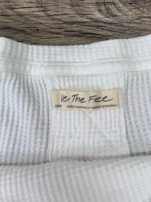 We the free white waffle knit long sleeve top size small thumbnail 3