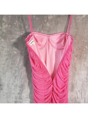 superdown emmie mesh mini dress pink ruched bodycon Revolve Size S thumbnail 4