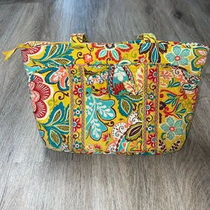 Vera Bradley Yellow Paisley Shoulder Bag/Tote Bag thumbnail 1