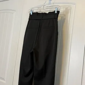 Lulus Black Paperbag Waist Tapered Pants High Rise Tie Waist Trousers Small thumbnail 10