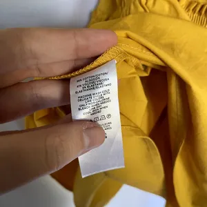 Ann‎ Taylor brignt yellow sleeveless top ruffle women's size large cotton FLAW thumbnail 6