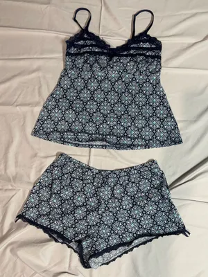 Laura Ashley 2-Piece Pajama Set | Women’s M | Lace Trim Cami & Shorts thumbnail 2
