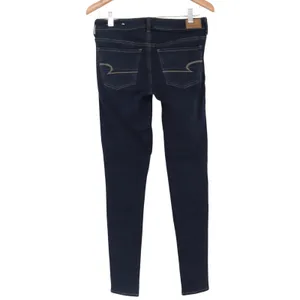 American Eagle Jeans Womens 4 Long Super Stretch X4 Dark Blue Skinny Excellent thumbnail 5