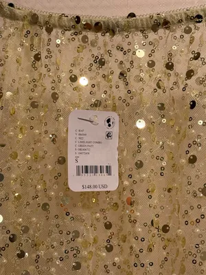Free People Sequin-Embellished Shine On Midi Slip Skirt in Pale Gold thumbnail 8