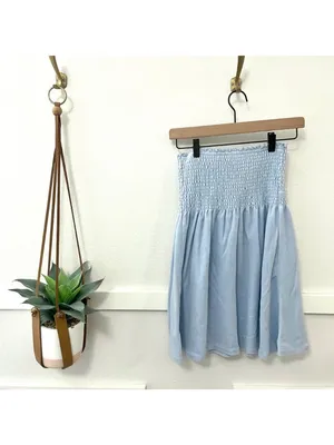 Hill House Roxie Nap Dress in Powder Blue Terry Halter Smocked Mini Coverup S thumbnail 6