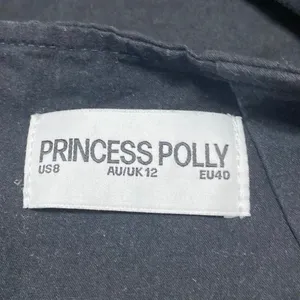 Princess Polly Women's Black High Waisted Back Zip Slit Mini A Line Skirt Size 8 thumbnail 4