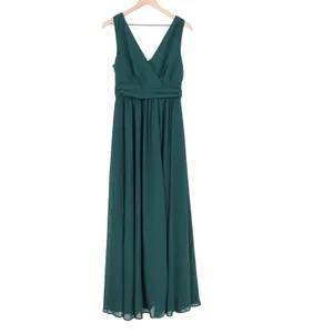 Lulus Forest Green Surplice Sleeveless Chiffon Maxi Dress Medium 6301 thumbnail 2