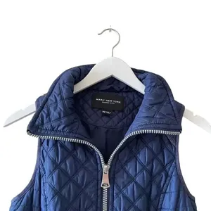 Marc New York Womens Medium M Quilted Sleeveless Vest Blue Full Zip SZ XS thumbnail 2