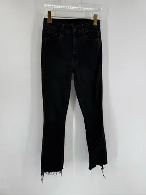 MOTHER Denim Black The Insider Crop Step‎ Fray Not Guilty Jeans size 26 thumbnail 3