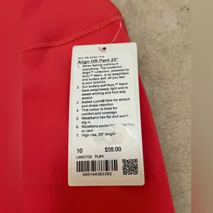 Lululemon NWT Align HR 25” Leggings Pink Lychee Size 10 High Rise Nulu thumbnail 5