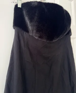 Anthropologie Strapless Faux Fur Trim Slim Midi Dress, Size M thumbnail 8
