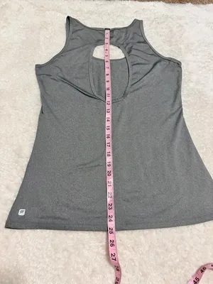 5/$30 🎈Fabletics medium embra open back grey tank top thumbnail 5